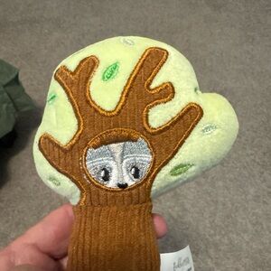 Tickles & Main Whimsical Plush Tree Rattle with Peek-a-Boo Face - Green & Brown